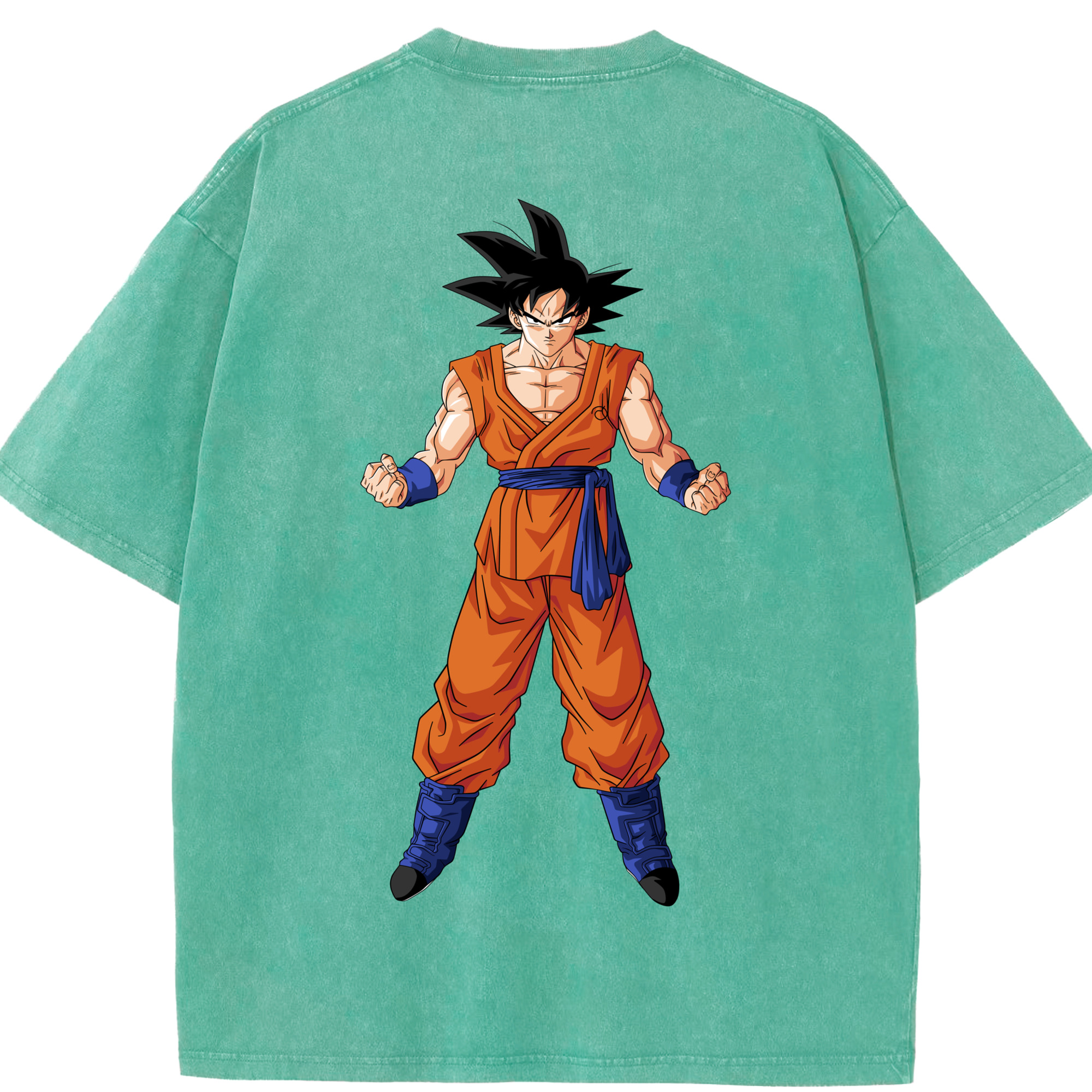 （画像用） ドラゴンボール 孫悟空（そん ごくう）Son Goku カカロット DRAGON BALL Kakarotto 綿100% ヴィンテージ風 半袖Tシャツ（背面プリント）